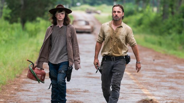 Carl e Rick in The Walking Dead