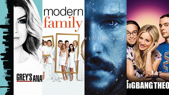 I poster di Grey's Anatomy, Modern Family, Game of Thrones, The Big Bang Theory