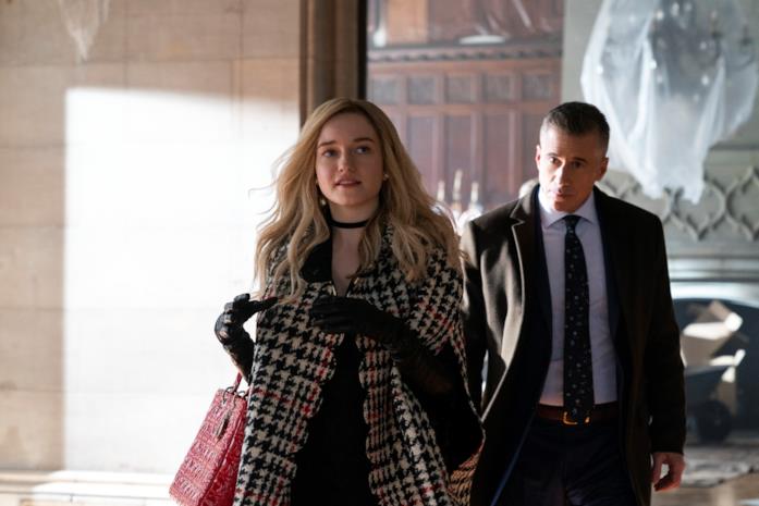 Anna explores a building