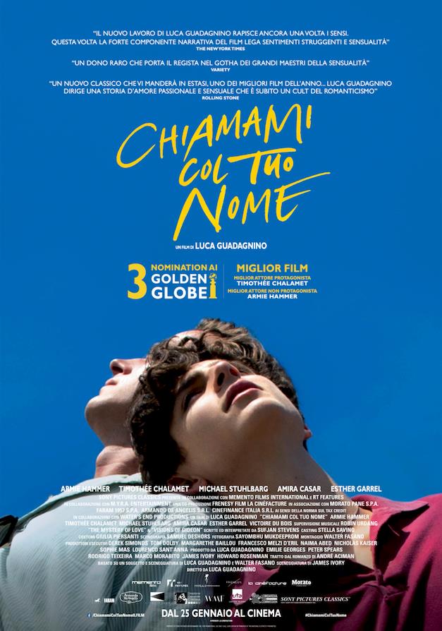 Il poster italiano di Chiamami col tuo Nome di Luca Guadagnino