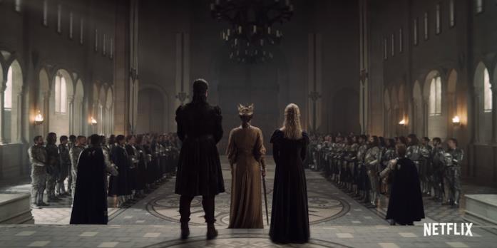 The witcher serie tv corte di Calanthe Calanthe e Ciri nel castello di Cintra
