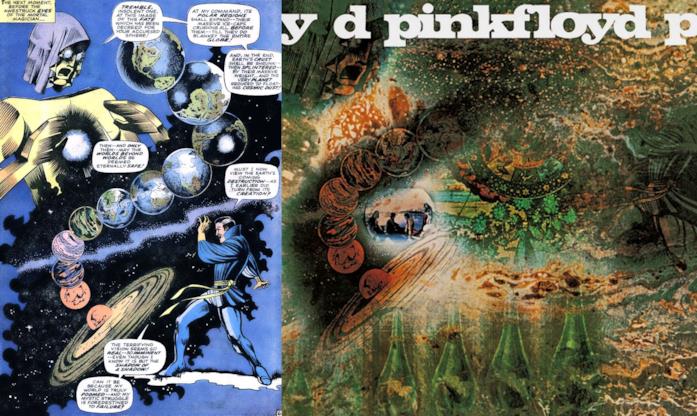 L'immagine che mette a confronto il fumetto di Doctor Strange con l'album dei Pink Floyd Le 10 curiosità dal film Doctor Strange