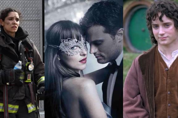 Un collage tra Chicago Fire, Cinquanta sfumature e Il signore degli anelli