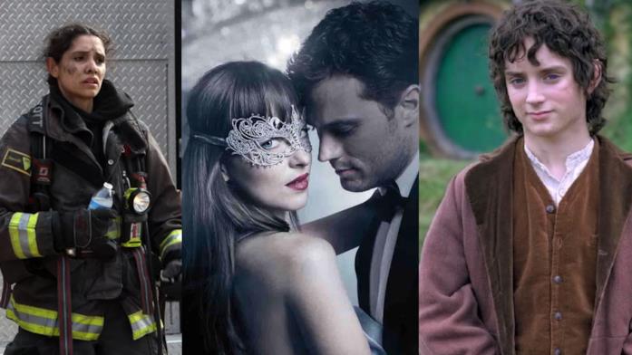 Un collage tra Chicago Fire, Cinquanta sfumature e Il signore degli anelli