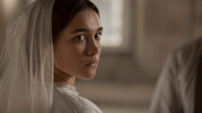 Florence Pugh interpreta la giovane sposa protagonista di Lady Macbeth Florence Pugh interpreta Katherine vestita da sposa