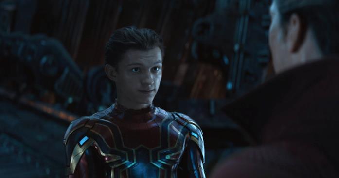 Tom Holland nei panni di Spider-Man in Avengers: Infinity War