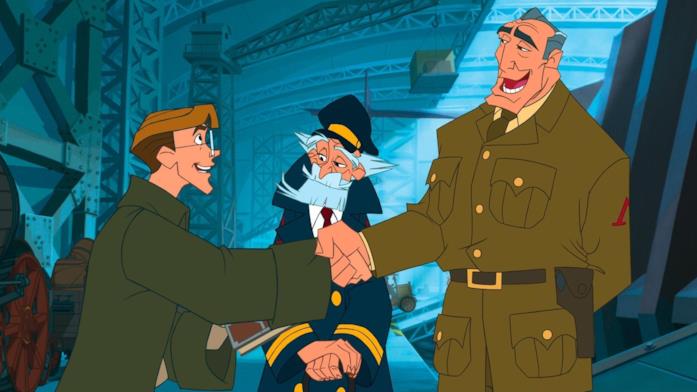 Il comandante Rourke in Atlantis - L'impero perduto Il comandante Rourke dà il benvenuto a Milo prima della partenza