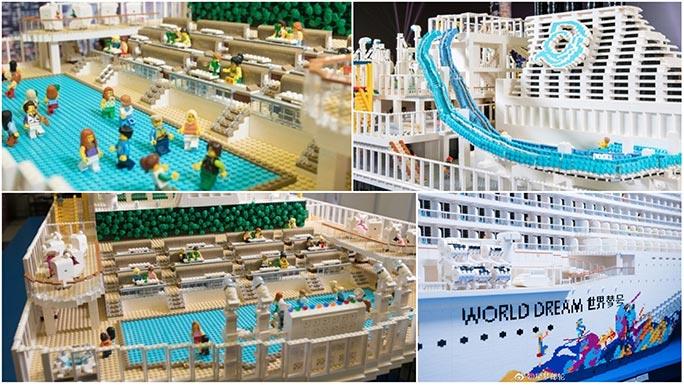 World Dream di LEGO: alcuni dettagli dell'imponente set Alcuni dettagli dell'imponente costruzione della nave da crociera World Dream con i mattoncini LEGO