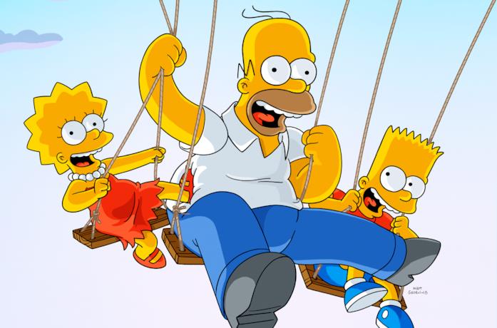 Da sinistra Lisa, Homer e Bart de I Simpson