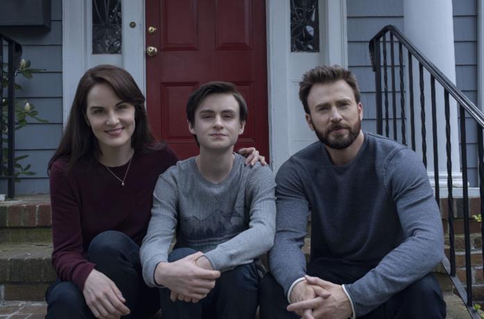 Michelle Dockery, Jaeden Martell e Chris Evans Il cast di Defending Jacob
