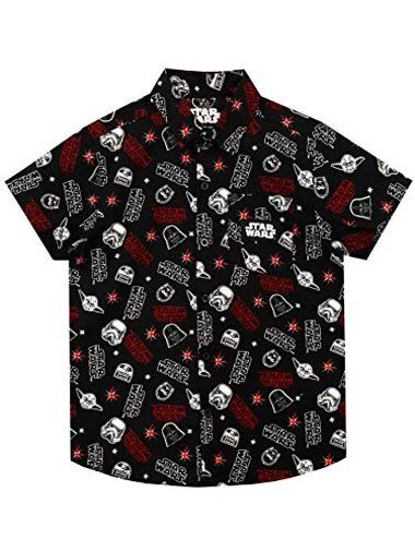 Star Wars Camicia per Ragazzi Darth Vader Stormtrooper e Yoda Nero 4-5 Anni