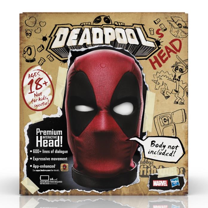 La testa parlante di Deadpool si può comprare Il box che contiene la testa di Deadpool