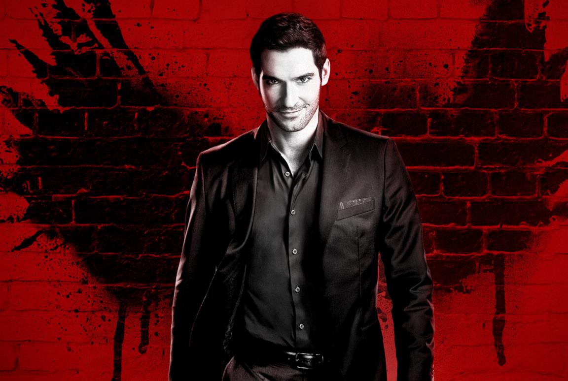 Lucifer su sfondo rosso