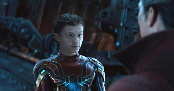 Tom holland nei panni di Spider-Man in Avengers: Infinity War