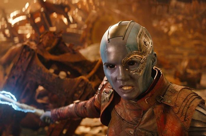 Karen Gillan in una scena del film Avengers: Infinity War