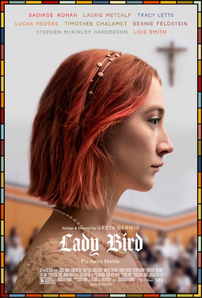 Lady Bird, il poster ufficiale Lady Bird fissa l'orizzonte con sguardo perso