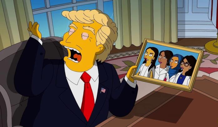 Donald Trump nell'episodio speciale dei Simpson West Wing Story Una sequenza dell'episodio dei Simpson West Wing Story