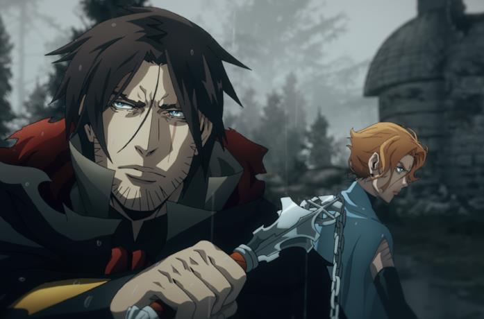 Trevor Belmont e Sypha Belnades si preparano a combattere