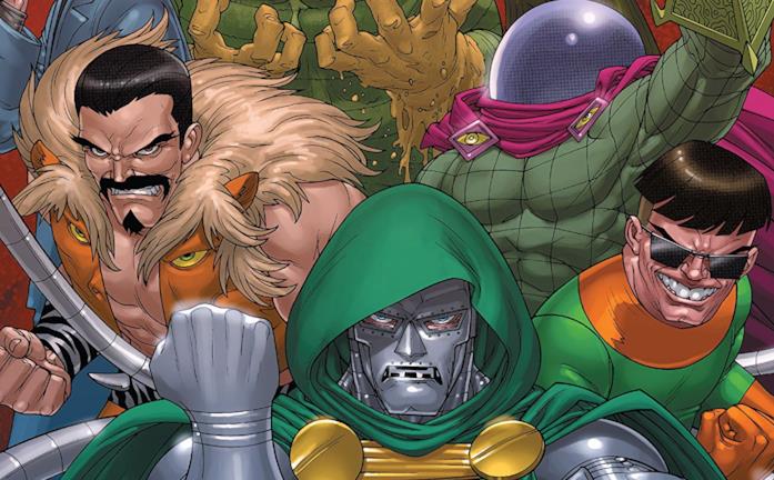 Alcuni dei più famosi villain dell'universo Marvel Dettaglio della cover di Doctor Doom and the Masters of Evil #1
