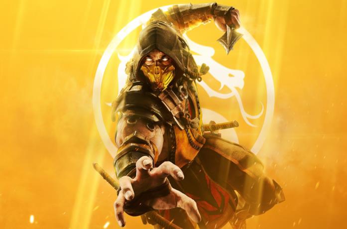Scorpion sulla cover di Mortal Kombat 11