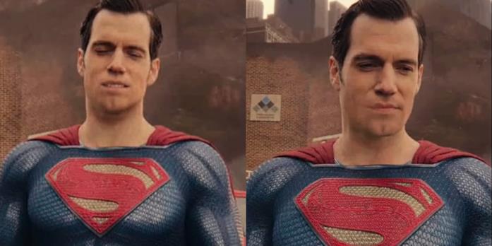 La CGI imbarazzante che rimuove i baffi di Cavill in Justice League Henry Cavill con i baffi rimossi digitalmente