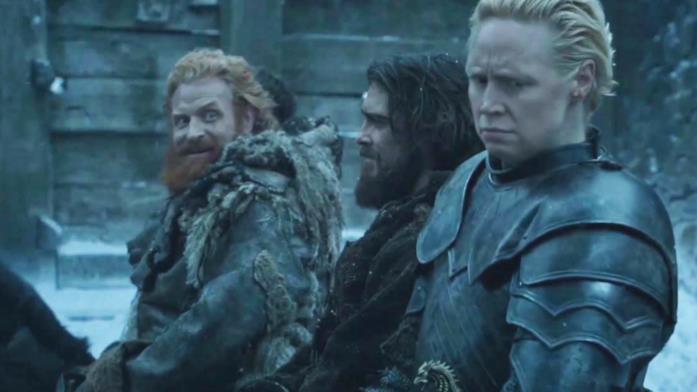 Game of Thrones: Kristofer Hivju parla dell'amore di Tormund per Brienne Kristofer Hivju e Gwendoline Christie in Game of Thrones