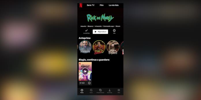 Netflix: "continua a guardare" su smartphone La sezione "Continua a guardare" su smartphone