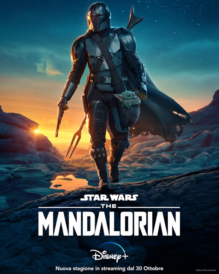 The Mandalorian - Stagione 2 Il mandaloriano e il Bambino nella locandina della stagione 2