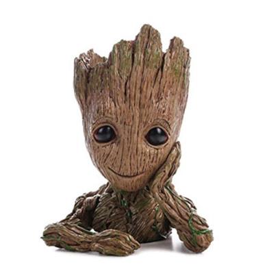 Baby Groot Flower Pot Marvel action figure dei Guardiani della Galassia per piante e penne Decorazione della stanza per bambini in famiglia, vasi di fiori, regali per bambini (single hand flower pot)
