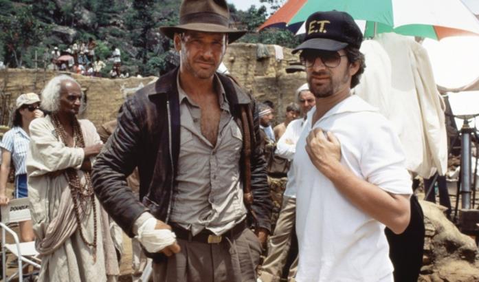 Steven Spielberg e Harrison Ford sul set di Indiana Jones Indiana Jones, Steven Spielberg e Harrison Ford