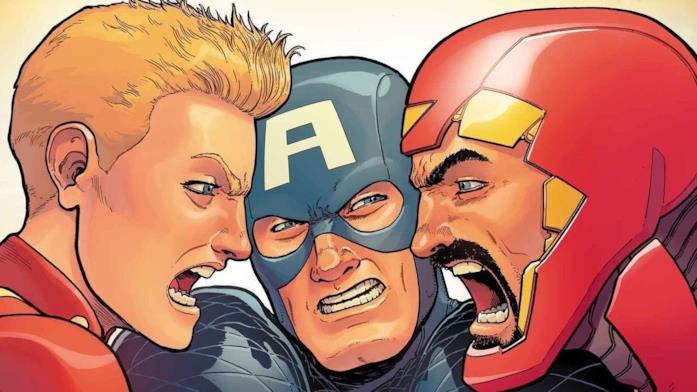 Civil War II - nuova morte nel #3 Capitan Marvel, Capitan America e Iron Man litigano in Civil War II