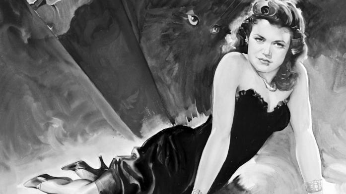 Immagine promozionale de Il bacio della pantera Immagine promozionale de Il bacio della pantera in cui Simone Simon in abito nero è sovrastata da una pantera sullo sfondo