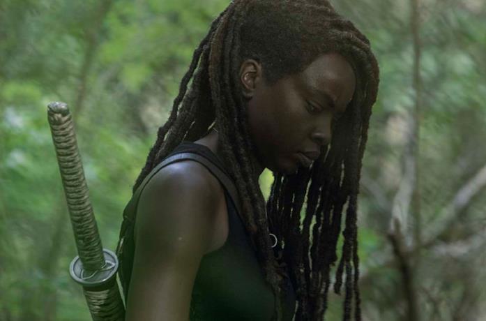 L'attrice Danai Gurira nel ruolo di Michonne in The Walking Dead 10
