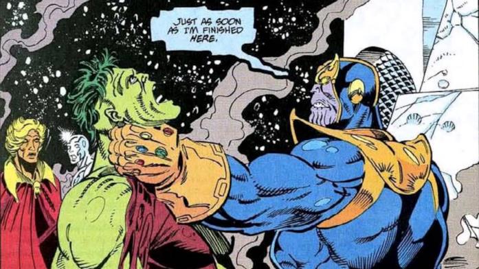 La potenza di Thanos La potenza di Thanos annienta Hulk