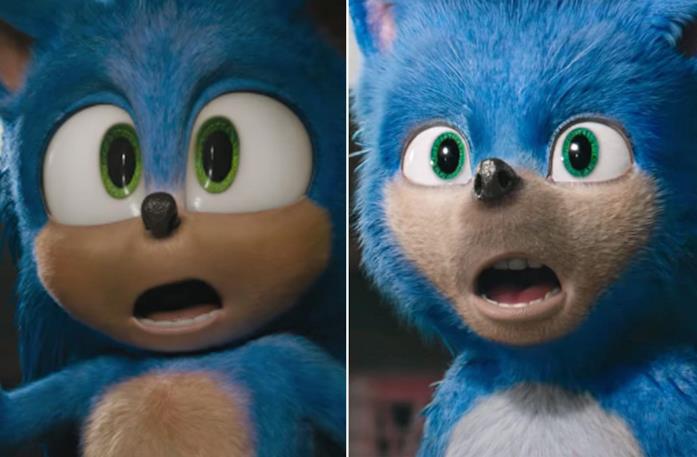 Sonic - Il film Il confronto tra il design ritoccato e quello originale proposto da Paramount