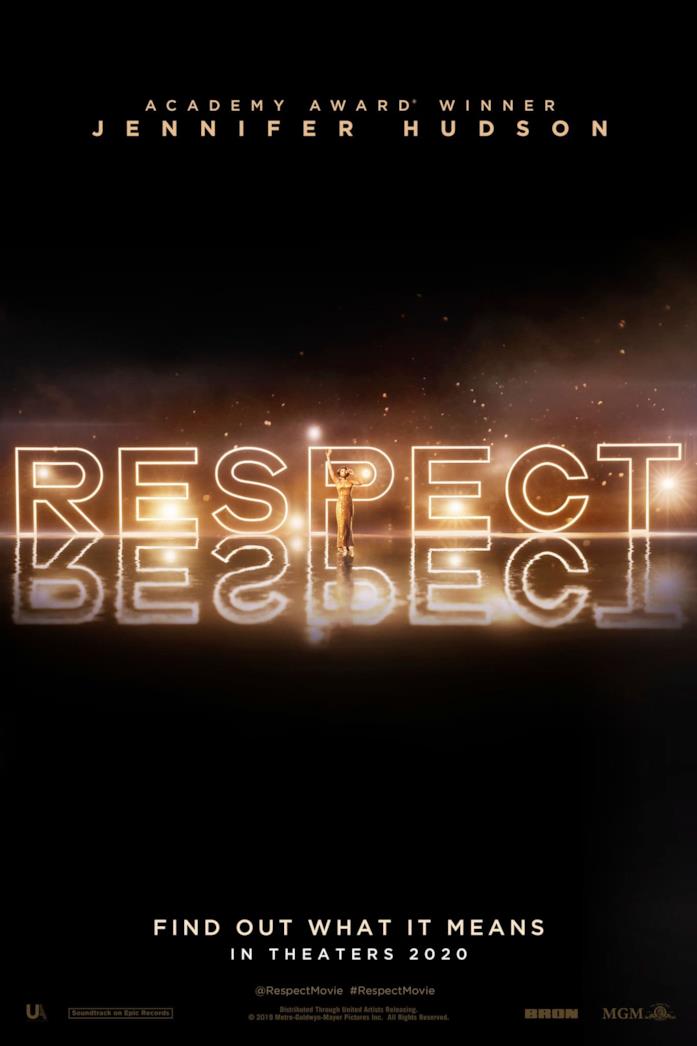 Respect, trailer e poster La scritta Respect illuminata sul poster del film