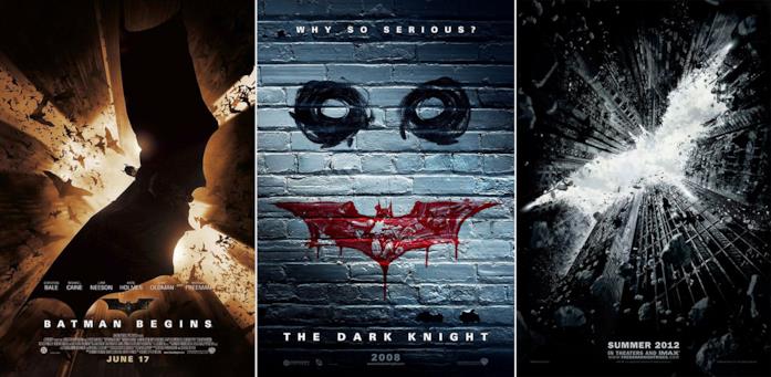 Il Cavaliere Oscuro: poster della trilogia I poster della trilogia del Cavaliere Oscuro
