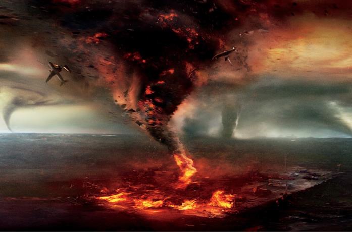 Una scena del film catastrofico Into the Storm