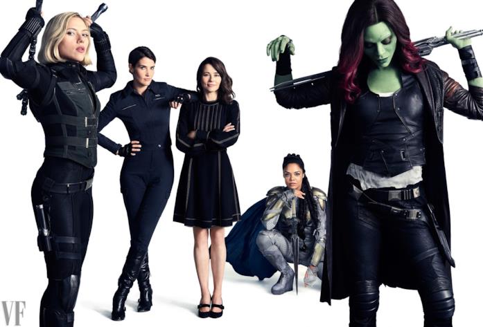 Le beniamine Marvel negli scatti di Vanity Fair Da Scarlett Johansson a Zoe Saldana, riunione di gruppo