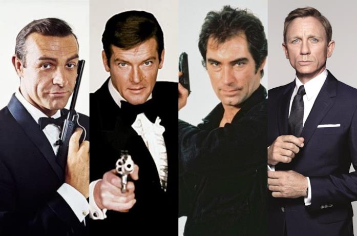 Tutti e sette gli attori che hanno interpretato James Bond al cinema