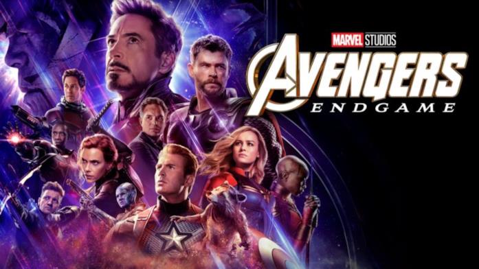 Un primo piano di Robert Downey Jr. del poster ufficiale di Avengers: Endgame