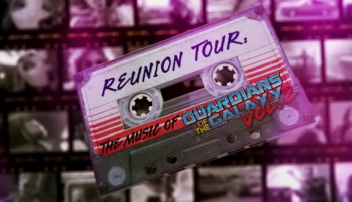 La musica di Guardiani della Galassia Una cassetta anni '80 con la scritta Reunion Tour
