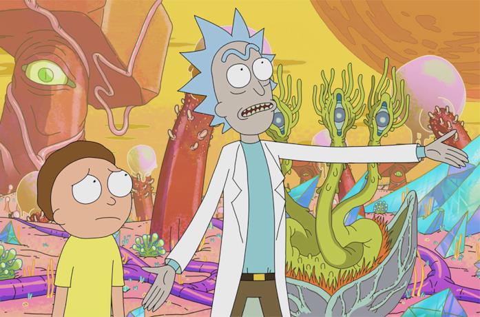 Rick e Morty in una scena della serie animata