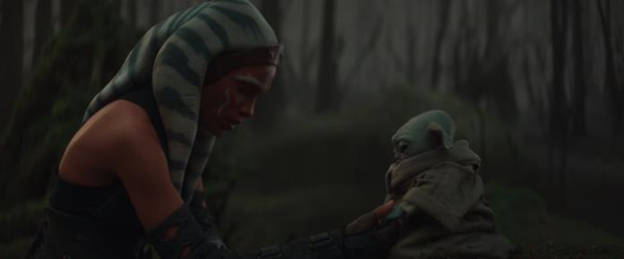 Ahsoka parla con Grogu L'incontro della Jedi Ahsoka con il Bambino, Grogu