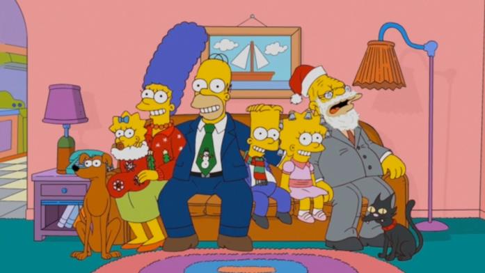 Maggie, Marge, Lisa, Homer e Bart dalla serie I Simpson
