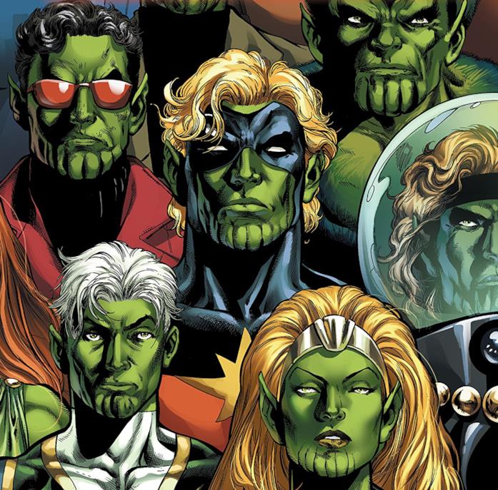 Una delle immagini più iconiche della Secret Invasion Dettaglio della copertina di Secret Invasion: Who Do You Trust?