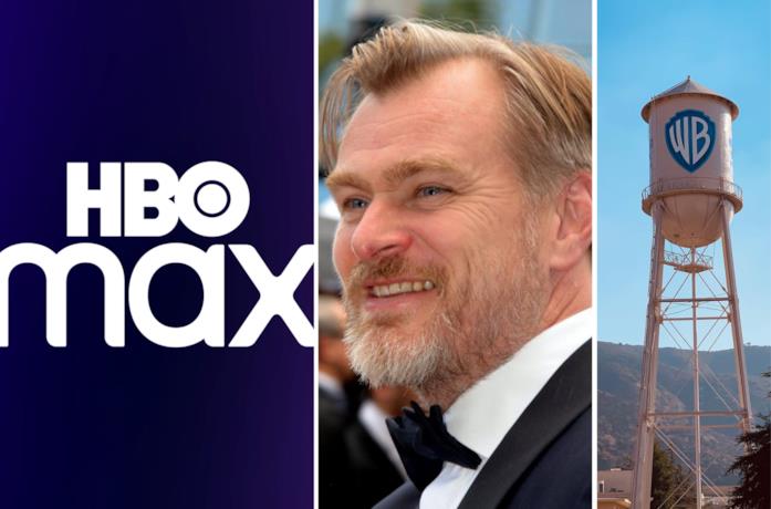 Christopher Nolan, il logo di HBO Max e i Warner Bros Studios