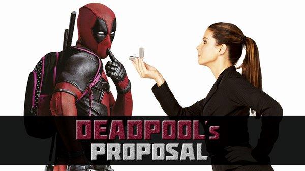 Deadpool e Sandra Bullock nella locandina parodiata di Ricatto d'amore