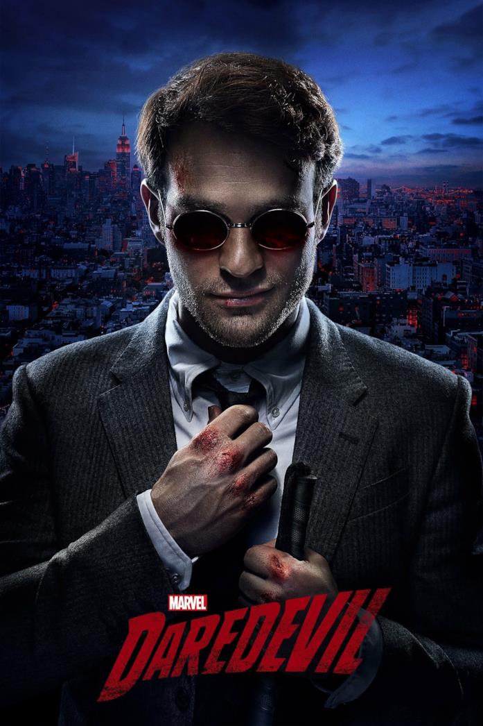 Il poster di Daredevil Primo piano di Charlie Cox nella locandina di Daredevil