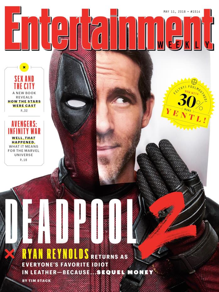 Ryan Reynolds sulla copertina di EW Ryan Reynolds e il suo alter ego Deadpool in posa per la copertina di EW